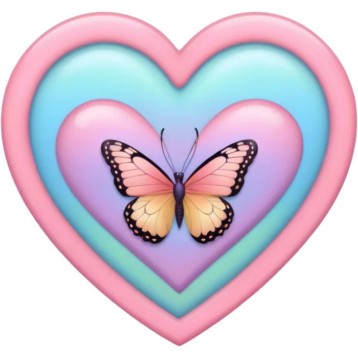 pastel heart with a butterfly border emoji