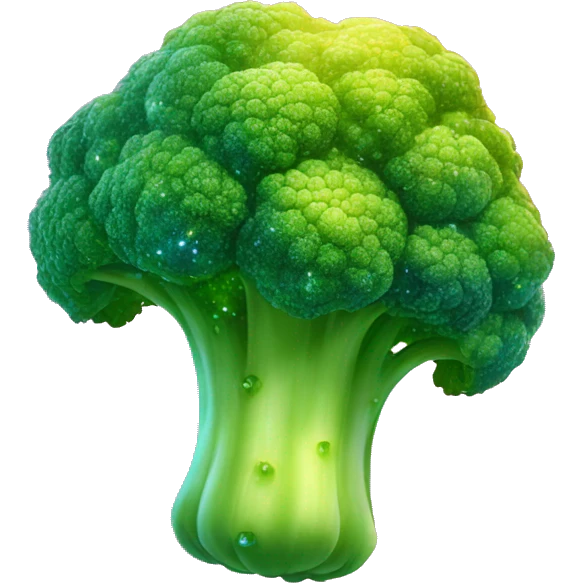 Sparkling glittering galactic nebula broccoli emoji