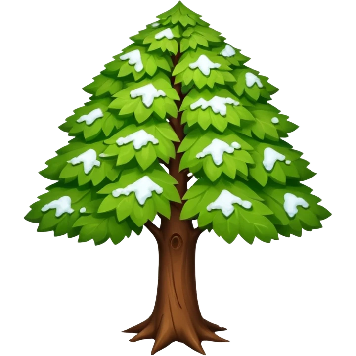 A tree with a little snow on top, symbolizing the end of winter and the beginning of summer. emoji