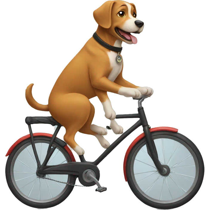dog riding a bike emoji