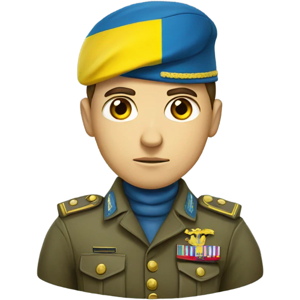 soldier with Ukrainian flag emoji