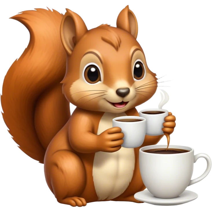 a squirrel drinking coffee emoji