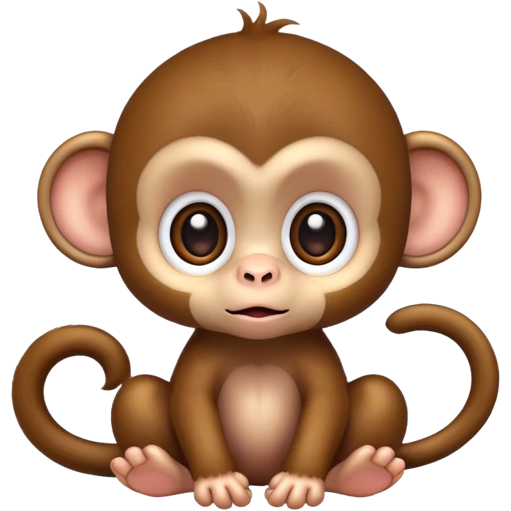 cute baby monkey with big eyes emoji