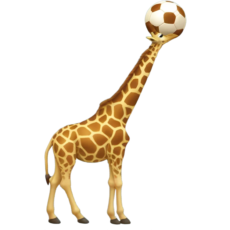 Giraffe holding a football emoji