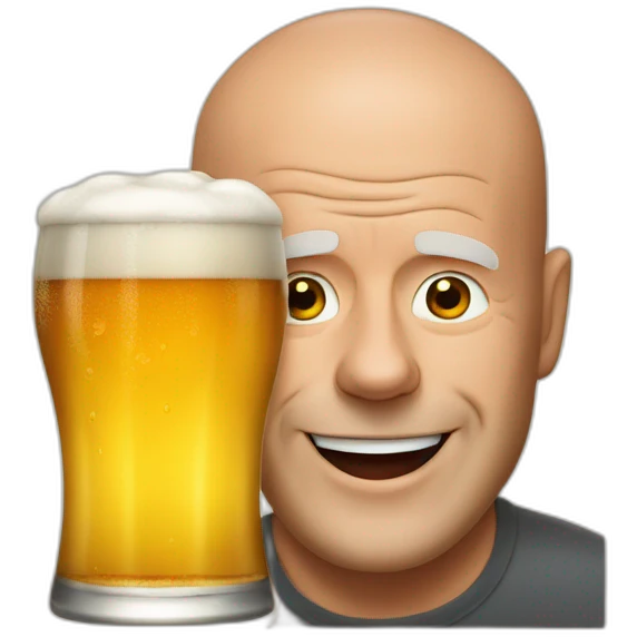 Bruce Willis qui boit une bière emoji