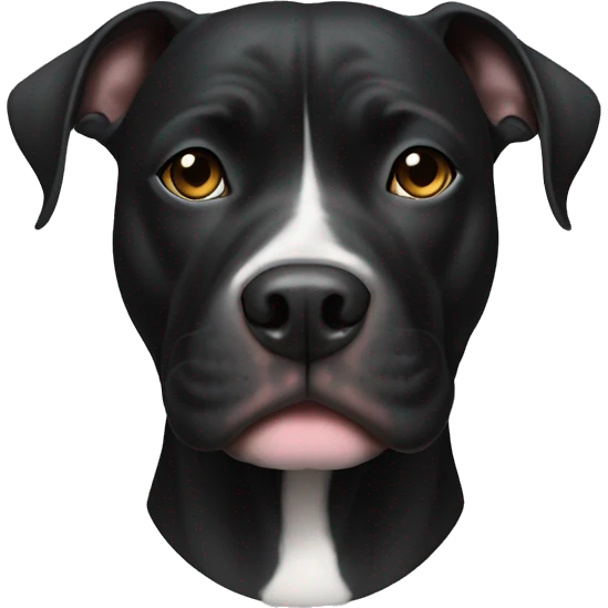Black pitbull with a white snout  emoji