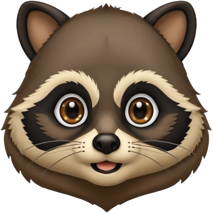 black racoon holding a human mustache emoji
