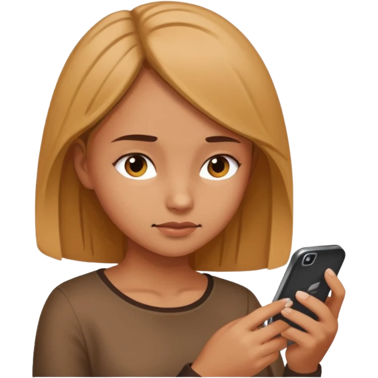 Girl looking down at phone emoji