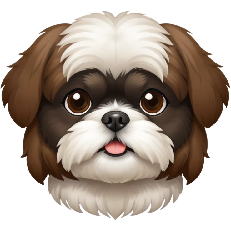 brown and black shi tzu with a white spot on his chest emoji