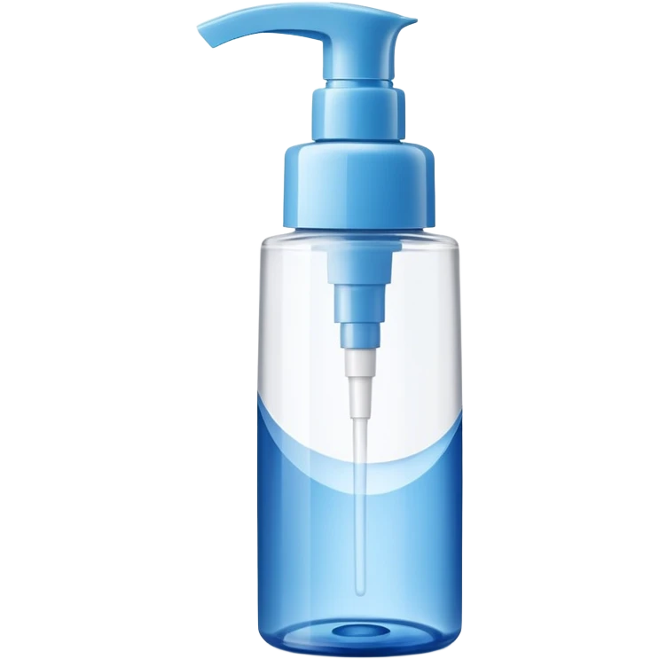 compact plastic spray or gel container with curved modern shape, blue or white tones, topped with press cap or nozzle, sleek fresh design suggesting hygiene and fragrance, no branding, no scent symbols, no extras, just the dispenser, soft lighting, subtle shadows, emoji scale emoji