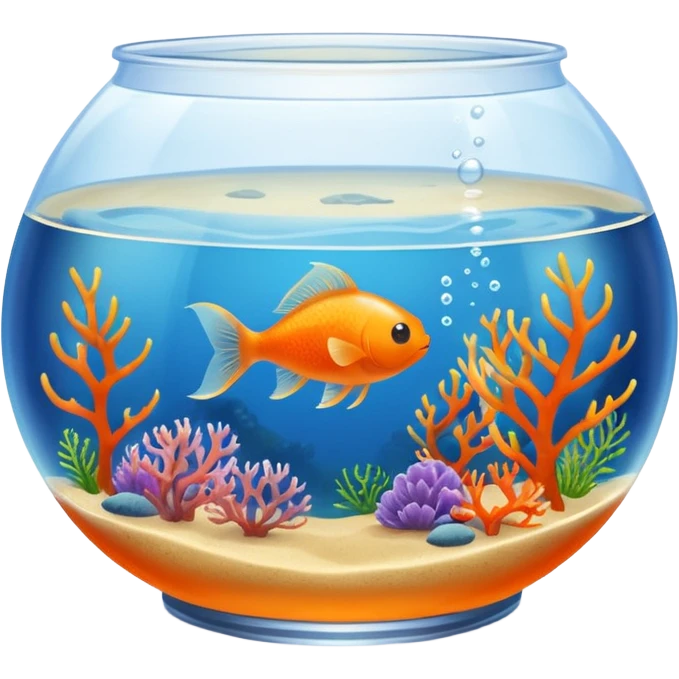 Fish Bowl Aquarium with a single Sea Monkey Artemia in it emoji