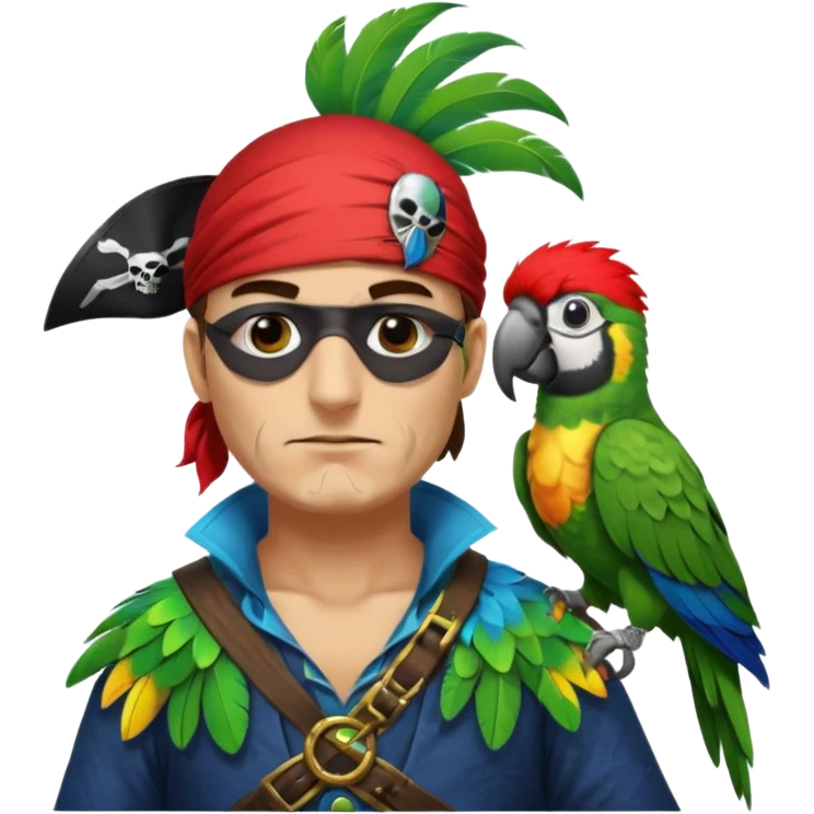 pirate and parrot emoji