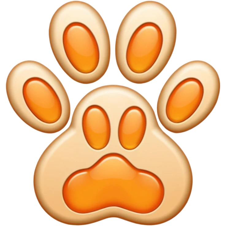 a light pastel orange pawprint emoji