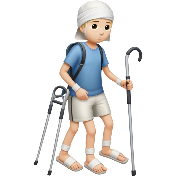 Toe with crutches  emoji
