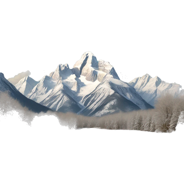 Mount Moran in the winter  emoji