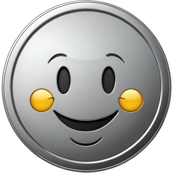 Silver coin smiley face emoji