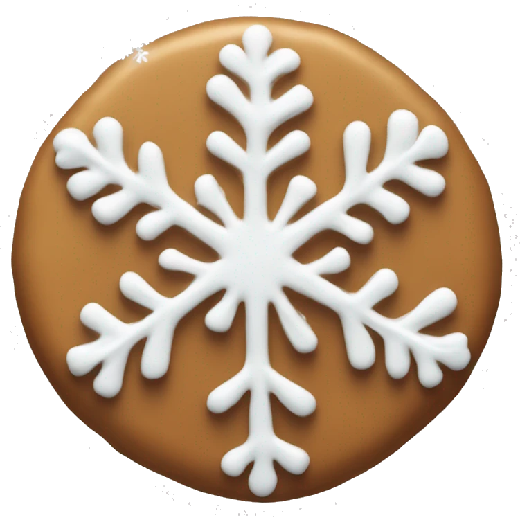 Cinnamon cookie with white frosting and a snowflake emoji