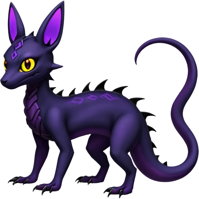 Evil Gothic Salandit-Umbreon-Fakémon-hybrid-creature (full body)  emoji