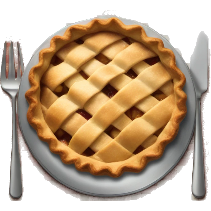 Apple pie on steel with a tablecloth emoji
