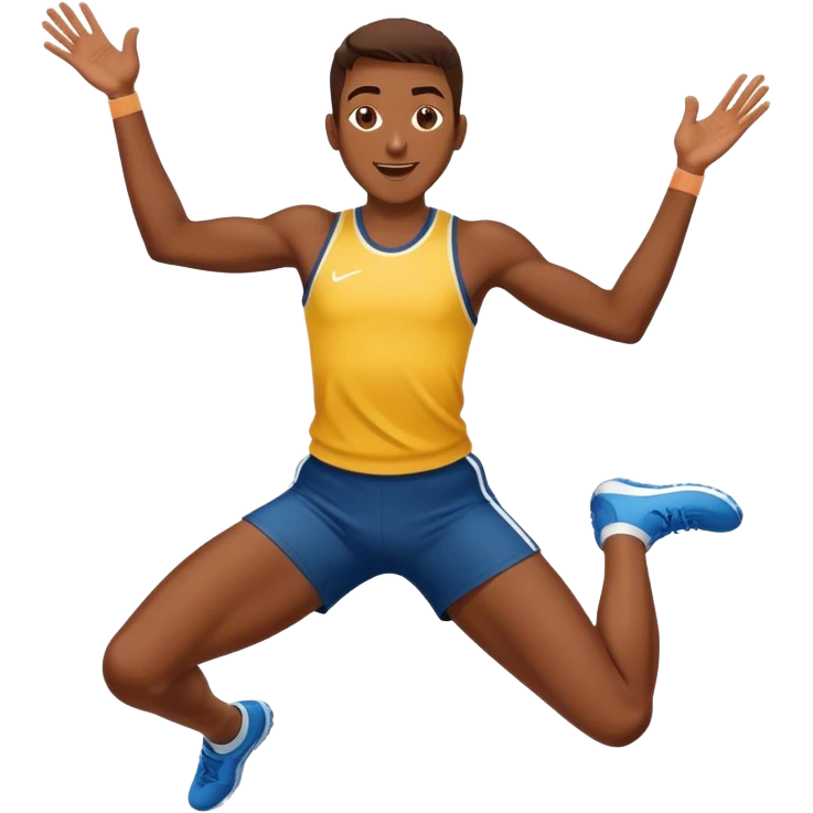athlete knee in air jumping emoji