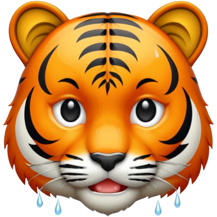 Tête de tigre qui pleure emoji