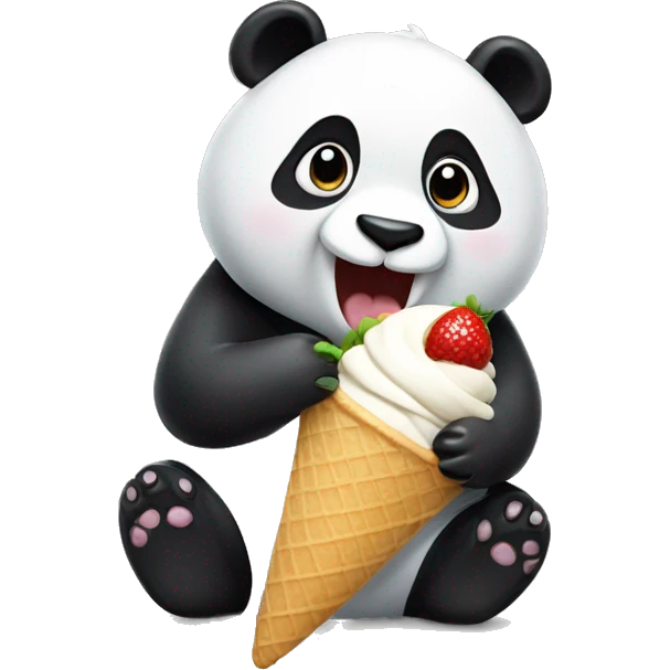 Panda eating ice cream emoji