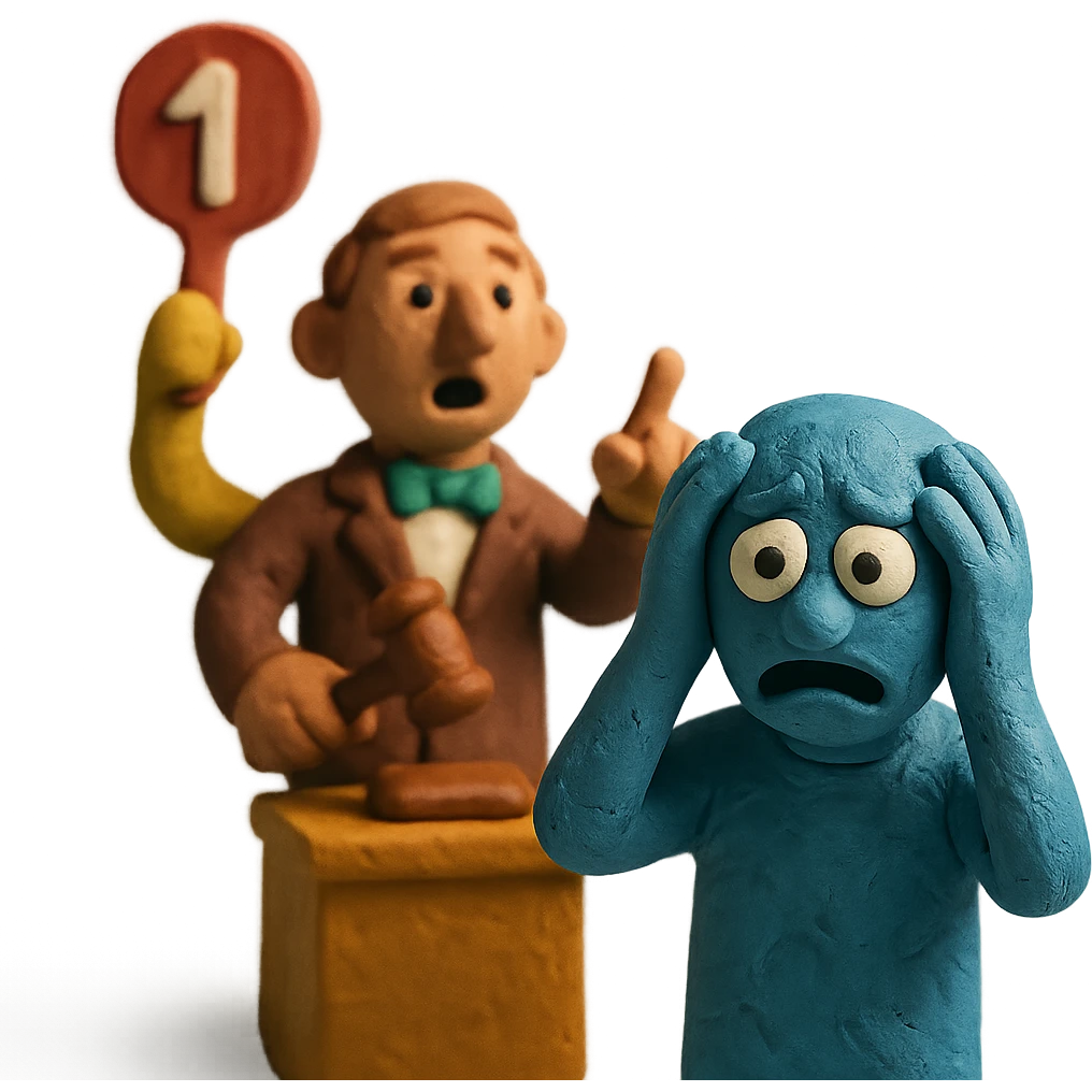 auction anxiety in claymation style emoji