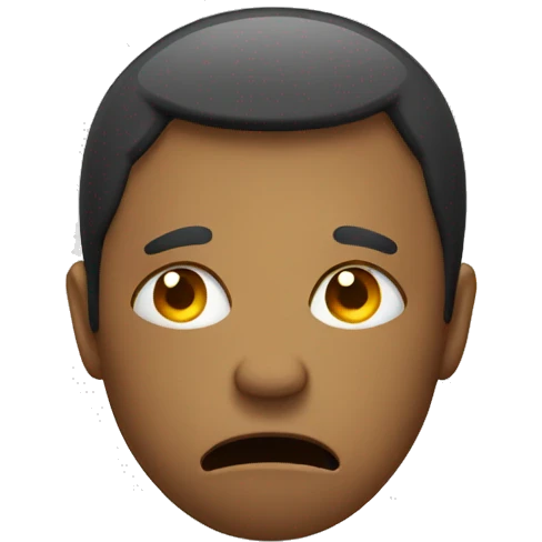 An upset emoji with a depression shape  emoji