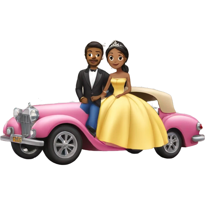  Princess and prince in palace with a benze car emoji