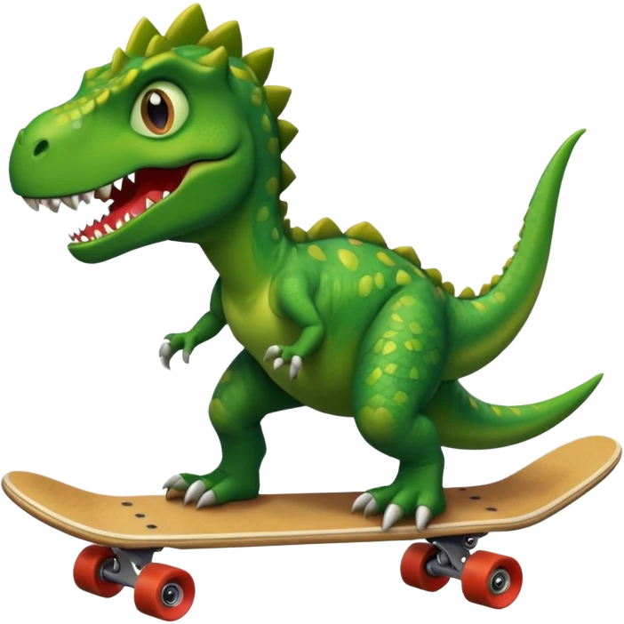 Dinosaur on a skateboard emoji