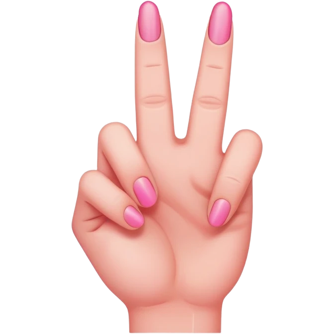 Pink middle finger emoji