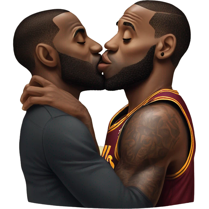 LeBron kissing Shaw emoji