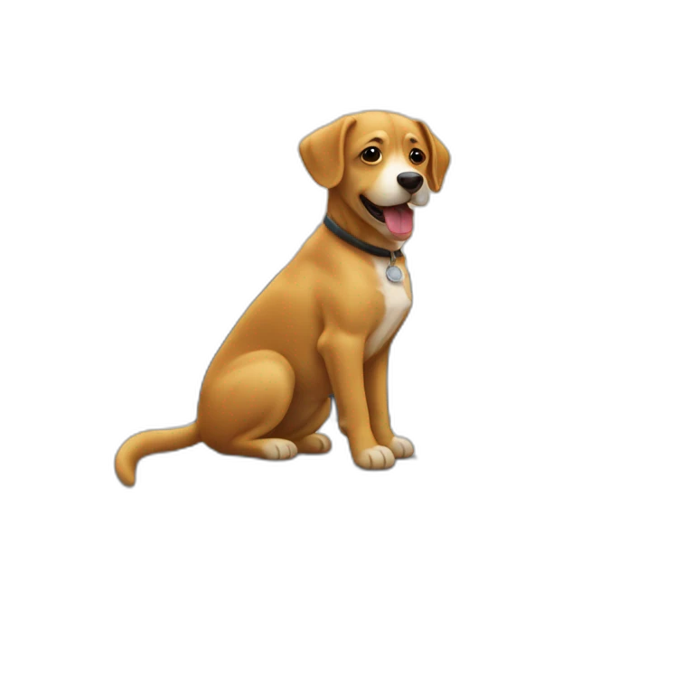 Chien sur un chat sur une voiture emoji