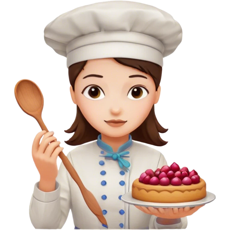 The pastry chef girl.  Confectionery desserts.  Making desserts emoji