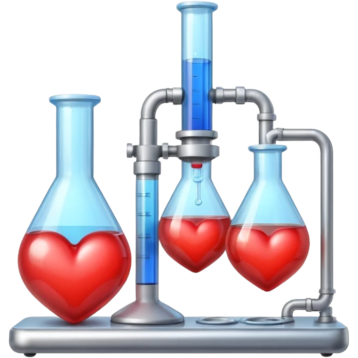 Heart emoji with things of laboratory  emoji