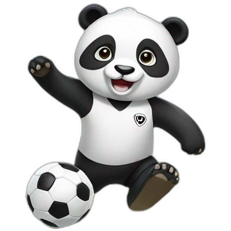 Panda playing soccer  emoji
