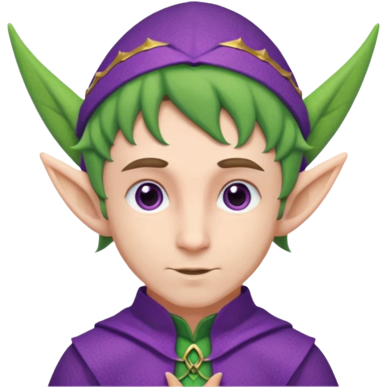 man with elf ears, wearing a purple outfit emoji