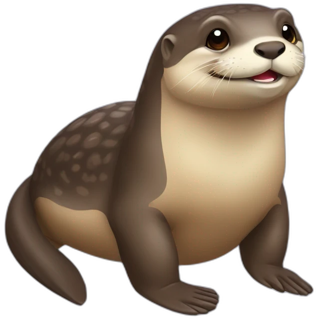 Loutre sur tortue  emoji