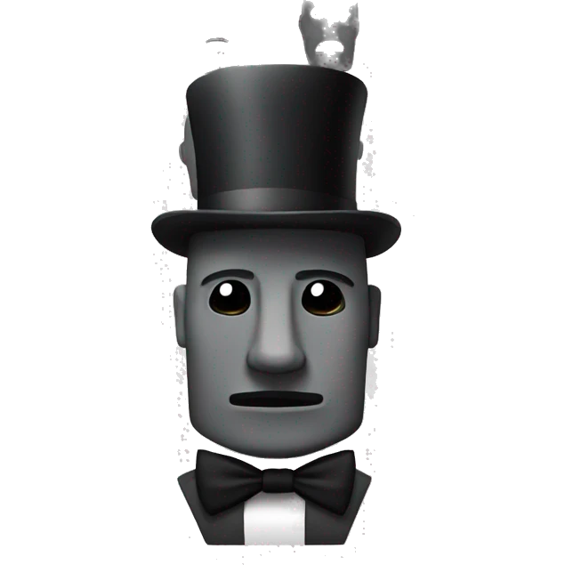 MoaI with tophat and bowtie emoji