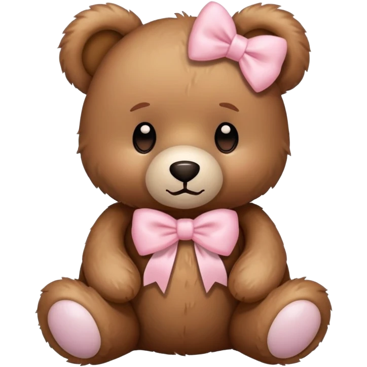 Teddy bear with light pink bow  emoji