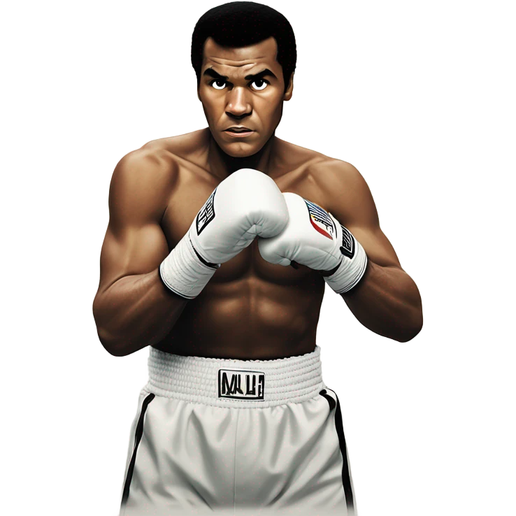 mohammed Ali pose, left hand punch to the viewer emoji
