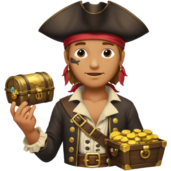 pirate with treasure emoji