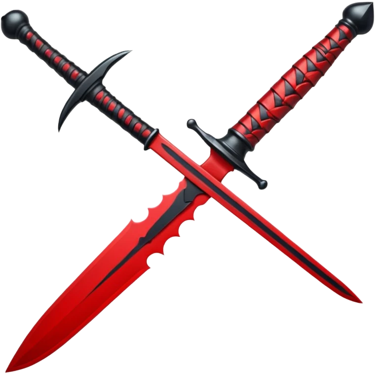 iOS sticker, ritual dagger, red blade, black handle, minimal emoji