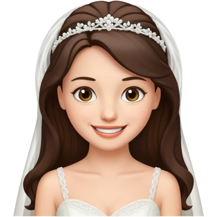 Brunette Bride in love emoji