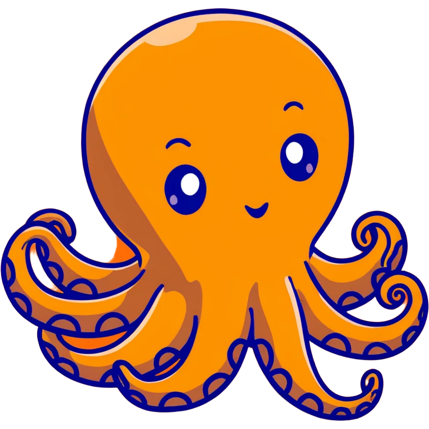 playful blue octopus with big eyes emoji