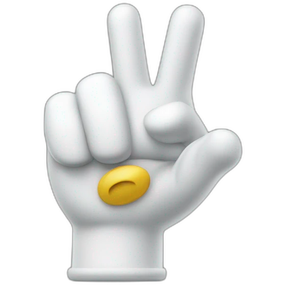 super mario white glove hand index finger pointing straight emoji