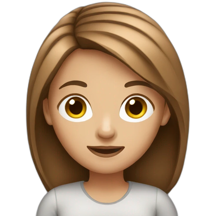 girl with brown even hair and laptop emoji