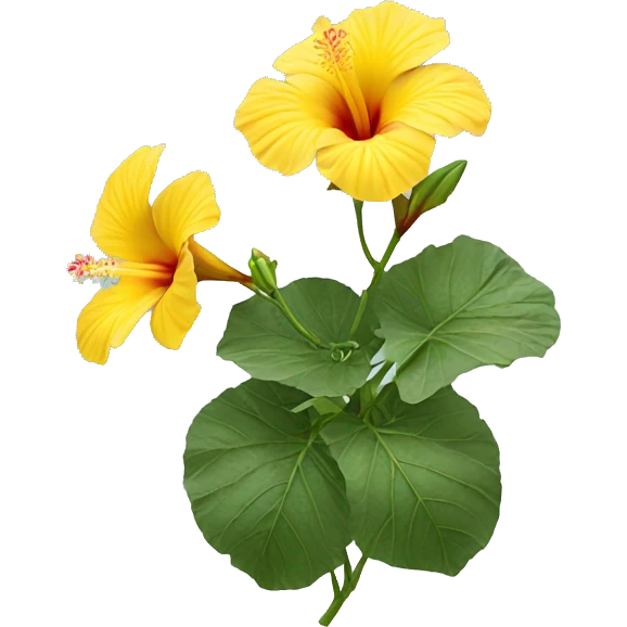 Yellow hibiscus flower emoji
