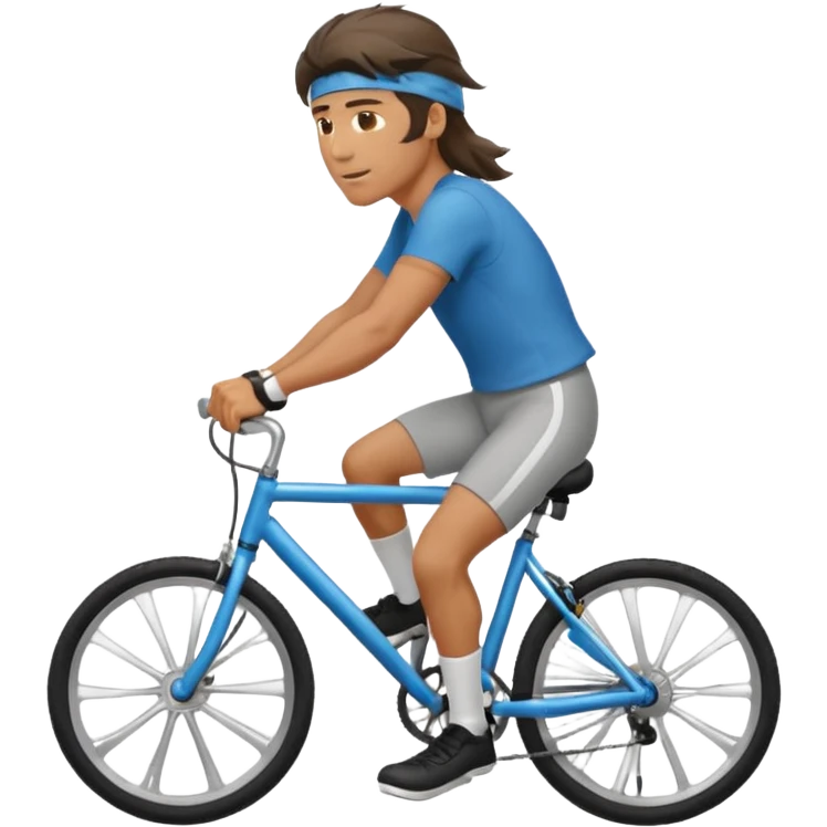 Guy with a mullet on a bicycle emoji
