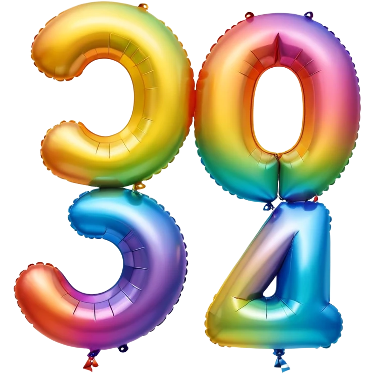 Balloons that say 34 emoji